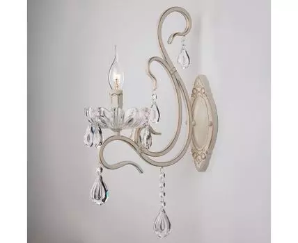 Настенный светильник с хрусталем 12205/1 белый