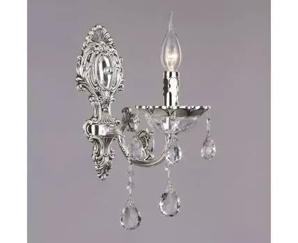 Настенный светильник с хрусталем 230/1 серебряный