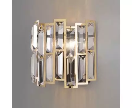 Настенный светильник с хрусталем 339/2 золото / черный