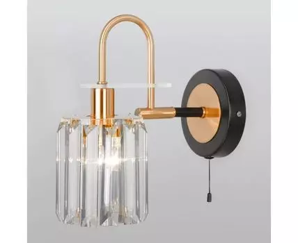 Настенный светильник с хрусталем 70090/1 черный