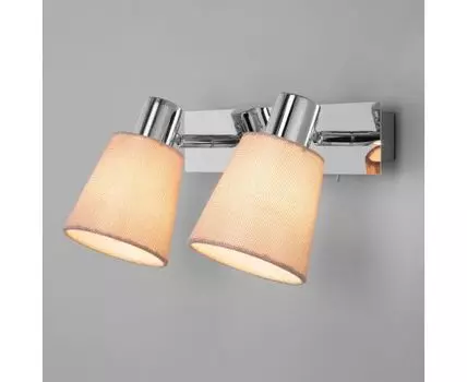 Настенный светильник с тканевым абажуром 20080/2 хром / бежевый