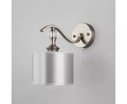 Настенный светильник с тканевым абажуром 60070/1 сатин-никель