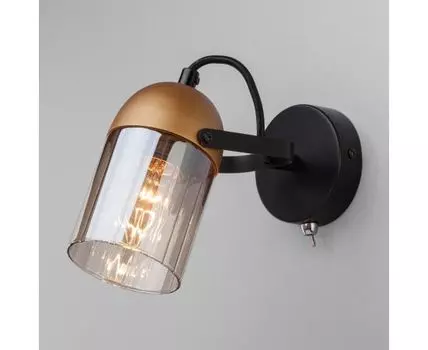 Настенный светильник со стеклянным плафоном 20122/1 черный / золото