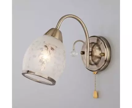 Настенный светильник со стеклянным плафоном 30026/1 античная бронза