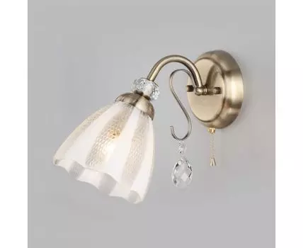 Настенный светильник со стеклянным плафоном 30155/1 античная бронза