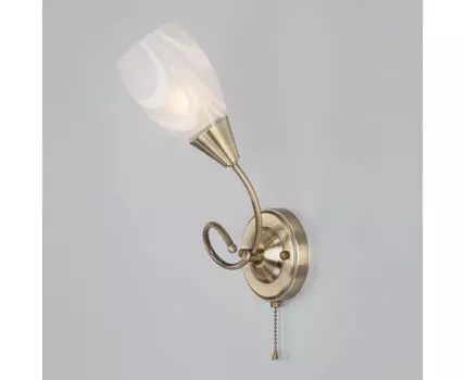 Настенный светильник со стеклянным плафоном 30275/1 античная бронза