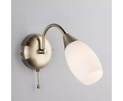 Настенный светильник со стеклянным плафоном 30280/1 античная бронза