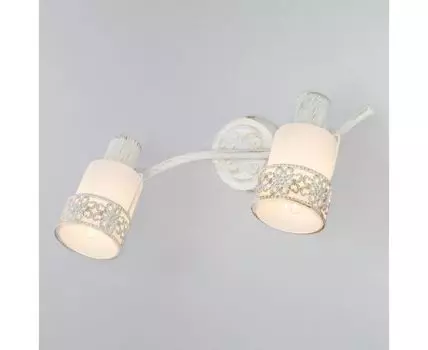 Настенный светильник со стеклянными плафонами 20025/2 белый с золотом