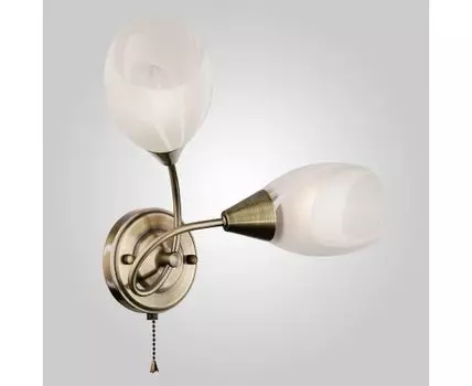 Настенный светильник со стеклянными плафонами 2275/2 античная бронза