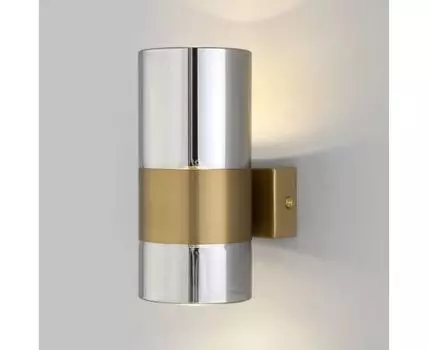 Настенный светодиодный светильник со стеклянным плафоном 40021/1 LED латунь/дымчатый