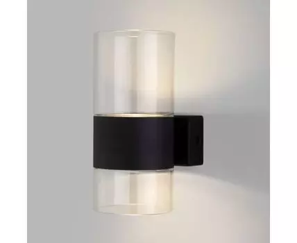 Настенный светодиодный светильник со стеклянным плафоном 40021/1 LED чёрный/прозрачный