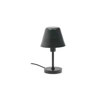 Настольная лампа Calina из зеленого металла и черного мрамора