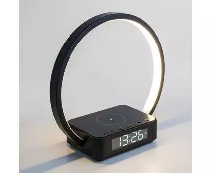 Настольная лампа Eurosvet Светодиодная с беспроводной зарядкой и будильником Timelight