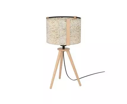 Настольная лампа HONTONGAS, 1X25W (E27), дерево, сталь, текстиль, 390325