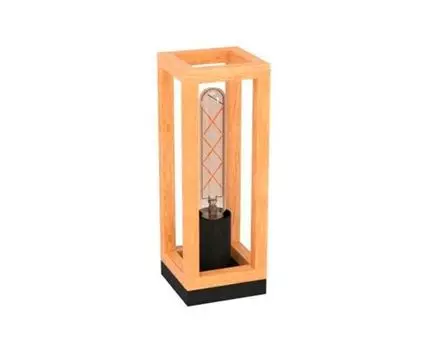Настольная лампа NAFFERTON, 1х40W, E27, L100, B100, H280, сталь, черный/дерево, 43746