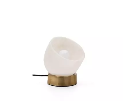 Настольная лампа Shenli из алебастра и металла с латунной отделкой
