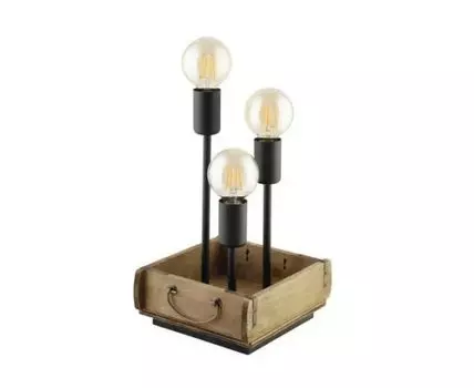 Настольная лампа WOOTTON (черный, натуральный, 22)