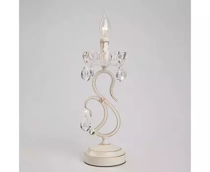 Настольный светильник с хрусталем 12205/1T белый