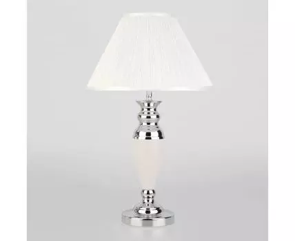 Настольный светильник с тканевым абажуром 008 белый