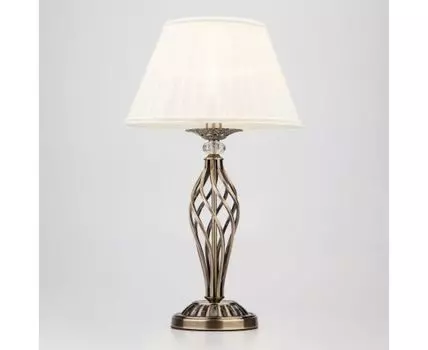 Настольный светильник с тканевым абажуром 01002/1 античная бронза