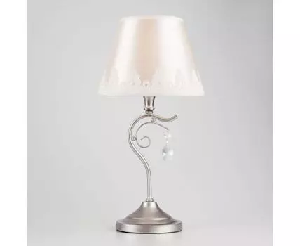 Настольный светильник с тканевым абажуром 01022/1 серебро