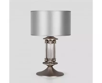Настольный светильник с тканевым абажуром 01045/1 сатин-никель