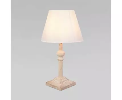 Настольный светильник с тканевым абажуром 01061/1 белый с золотом