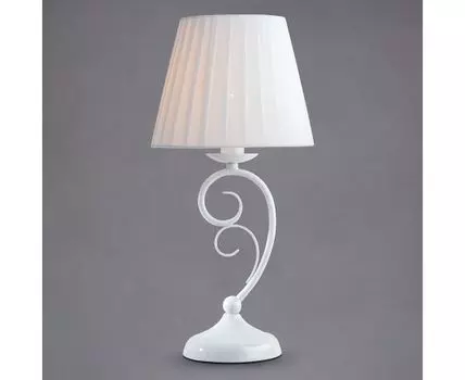 Настольный светильник с тканевым абажуром 01090/1 белый