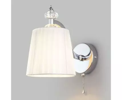 Настольный светильник с тканевым абажуром 60122/1 хром