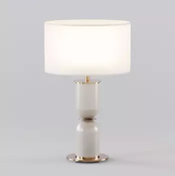 Настольный светильник с тканевым абажуром 01153/1 латунь