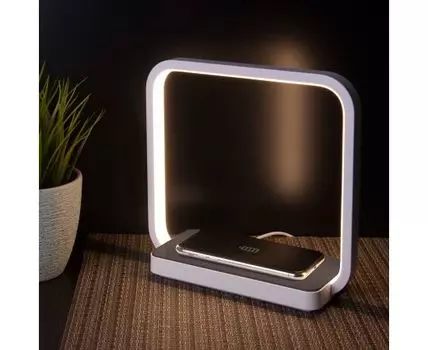 Настольный светодиодный светильник с беспроводной зарядкой и регулировкой яркости 80502/1 коричневый