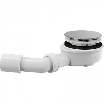 Низкий сифон для толстостенного душевого поддона, хром, арт.A492CR