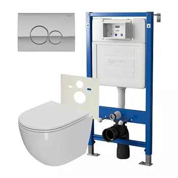 Нов.арт PN48330C (45122 вместо 45120)+ Клавиша Виктория, хром, PN44061C + Унитаз Афина PN41041