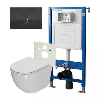 Нов.арт PN48331BC (45122 вместо 45120)+ Клавиша Виктория черн/хром PN44061BC + Унитаз Афина PN41041