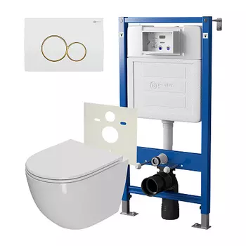 Нов.арт PN48333WG (45122 вместо 45120)+ Клавиша Виктория бел/золот PN44061WG + Унитаз Афина PN41041