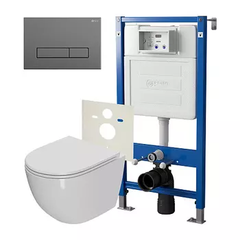 Нов.арт PN48337GM (45122 вместо 45120)+ Клавиша Меркурий графит PN44831GM + Унитаз Афина PN41041