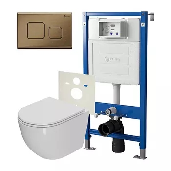 Нов.арт PN48342BB (45122 вместо 45120)+ Клавиша Афина бронза браширPN44041BB + Унитаз Афина PN41041