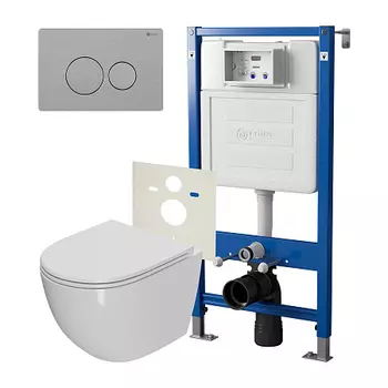 Нов.арт PN48344SB (45122 вместо 45120)+ Клавиша нерж сталь брашир PN44061SB + Унитаз Афина PN41041