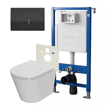 Нов.арт PN48346BC (45122 вместо 45120)+Клавиша Виктория черн/хром PN44061BC+Унитаз Виктория PN41061