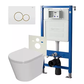 Нов.арт PN48348WG PN45120(нов.PN45122)+Клавиша Виктория бел/золото PN44061WG+Унитаз Виктория PN41061