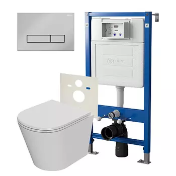 Нов.арт PN48350C (45122 вместо 45120)+ Клавиша Меркурий, хром, PN44831C + Унитаз Виктория PN41061