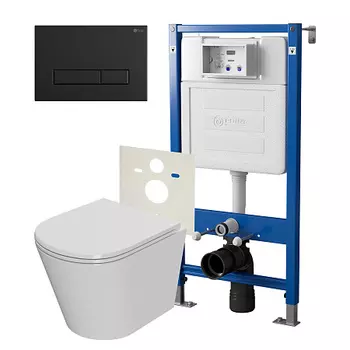 Нов.арт PN48351BM (45122 вместо 45120)+ Клавиша Меркурий черн мат PN44831BM+Унитаз Виктория PN41061