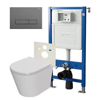 Нов.арт PN48352GM (45122 вместо 45120)+ Клавиша Меркурий графит PN44831GM + Унитаз Виктория PN41061