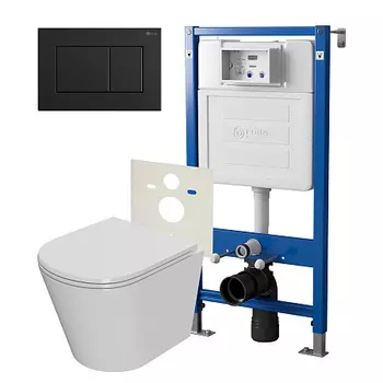 Нов.арт PN48354BM (45122 вместо 45120)+ Клавиша Ника черн/мат PN44081BM + Унитаз Виктория PN41061