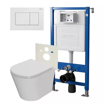 Нов.арт PN48355W (45122 вместо 45120)+ Клавиша Ника, белый, PN44081W + Унитаз Виктория PN41061