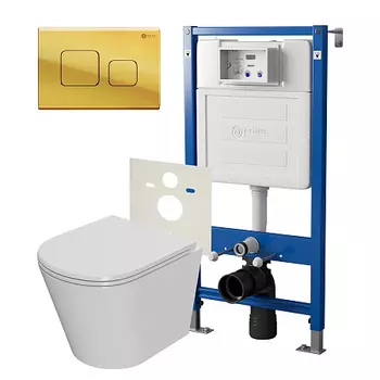 Нов.арт PN48356G (45122 вместо 45120)+ Клавиша Афина, золото, PN44041G + Унитаз Виктория PN41061