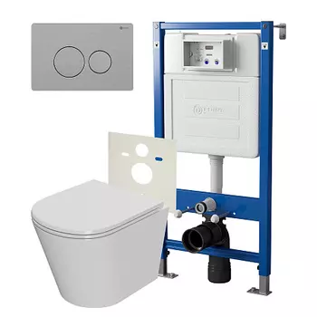 Нов.арт PN48359SB (45122 вместо 45120)+ Клавиша нерж сталь брашир PN44061SB+Унитаз Виктория PN41061