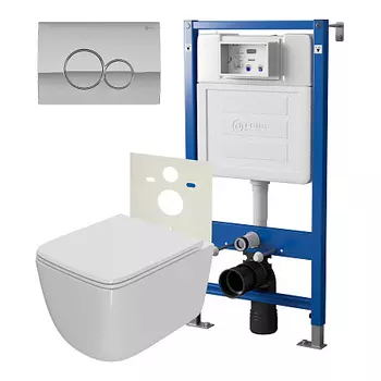 Нов.арт PN48360C (45122 вместо 45120)+ Клавиша Виктория, хром, PN44061C + Унитаз Меркурий PN41831