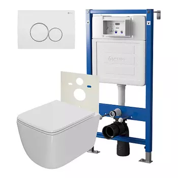 Нов.арт PN48362WC (45122 вместо 45120)+ Клавиша бел/хром PN44061WC + Унитаз Меркурий белый PN41831