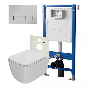 Нов.арт PN48365C (45122 вместо 45120)+ Клавиша Меркурий, хром, PN44831C + Унитаз Меркурий PN41831